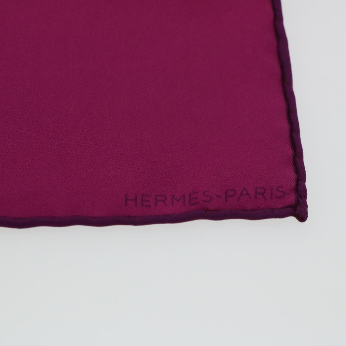 HERMES Handkerchief Silk Wine Red Auth 39399