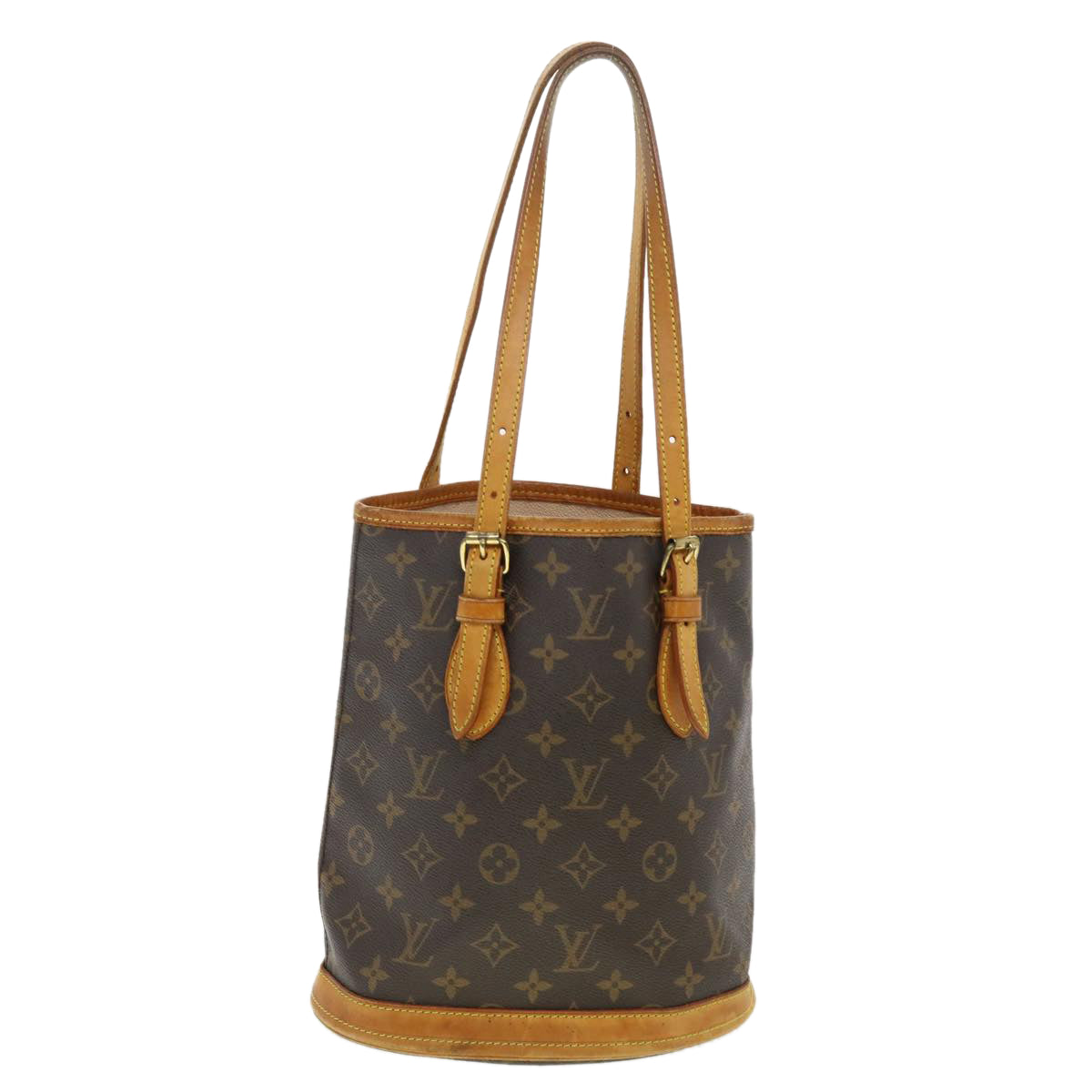 LOUIS VUITTON Monogram Bucket PM Shoulder Bag M42238 LV Auth 39422