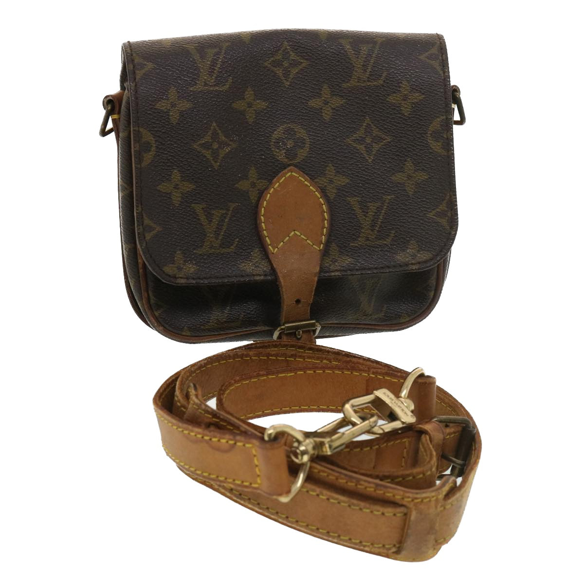 LOUIS VUITTON Monogram Cartouchiere PM Shoulder Bag M51254 LV Auth 39435