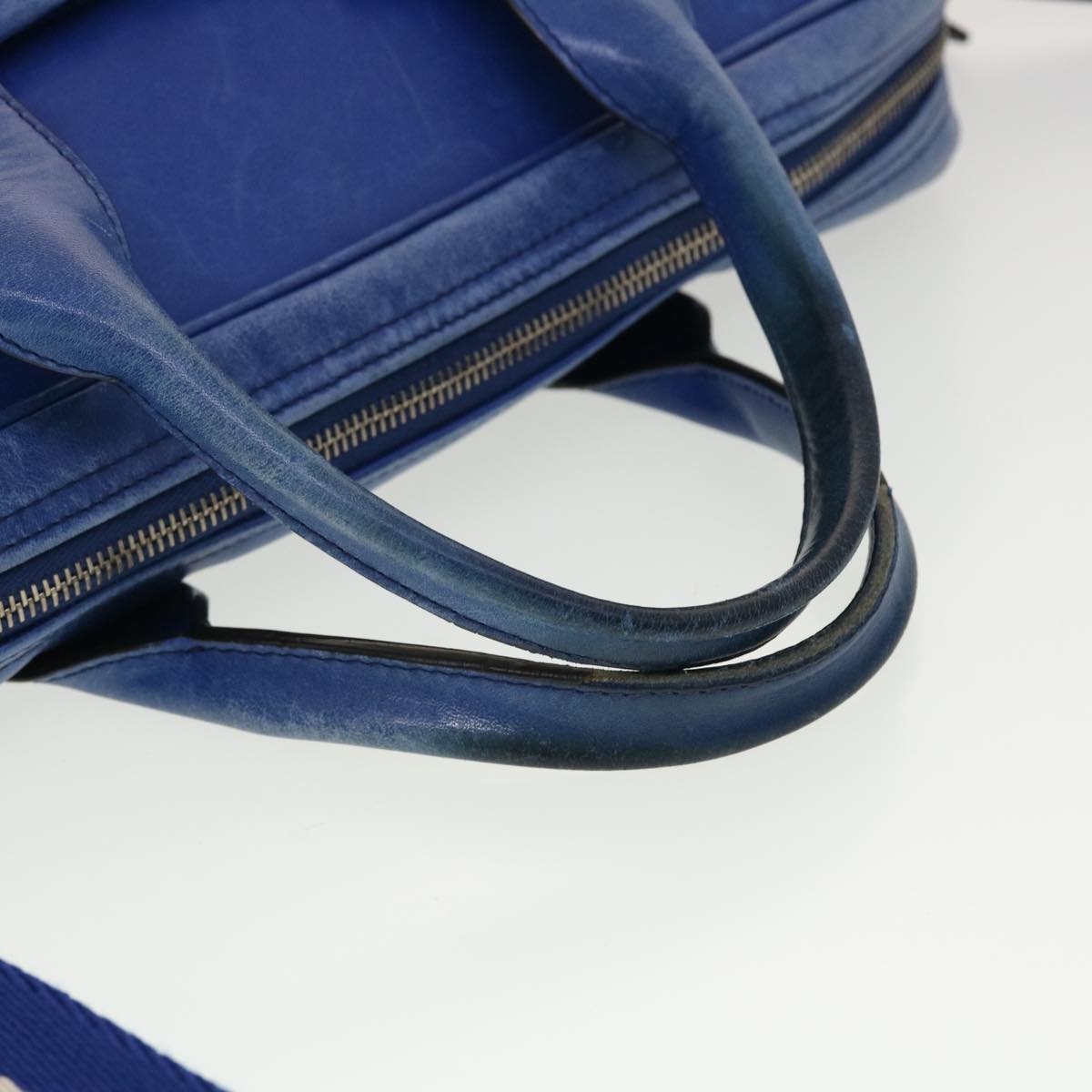 BALLY Hand Bag Leather 2way Blue Auth 39442