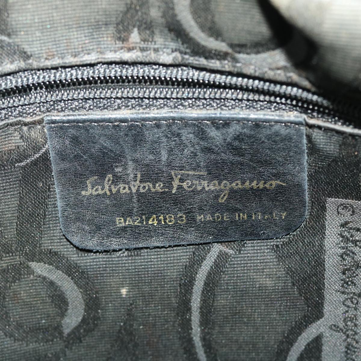 Salvatore Ferragamo Shoulder Bag Suede Black Auth 39447