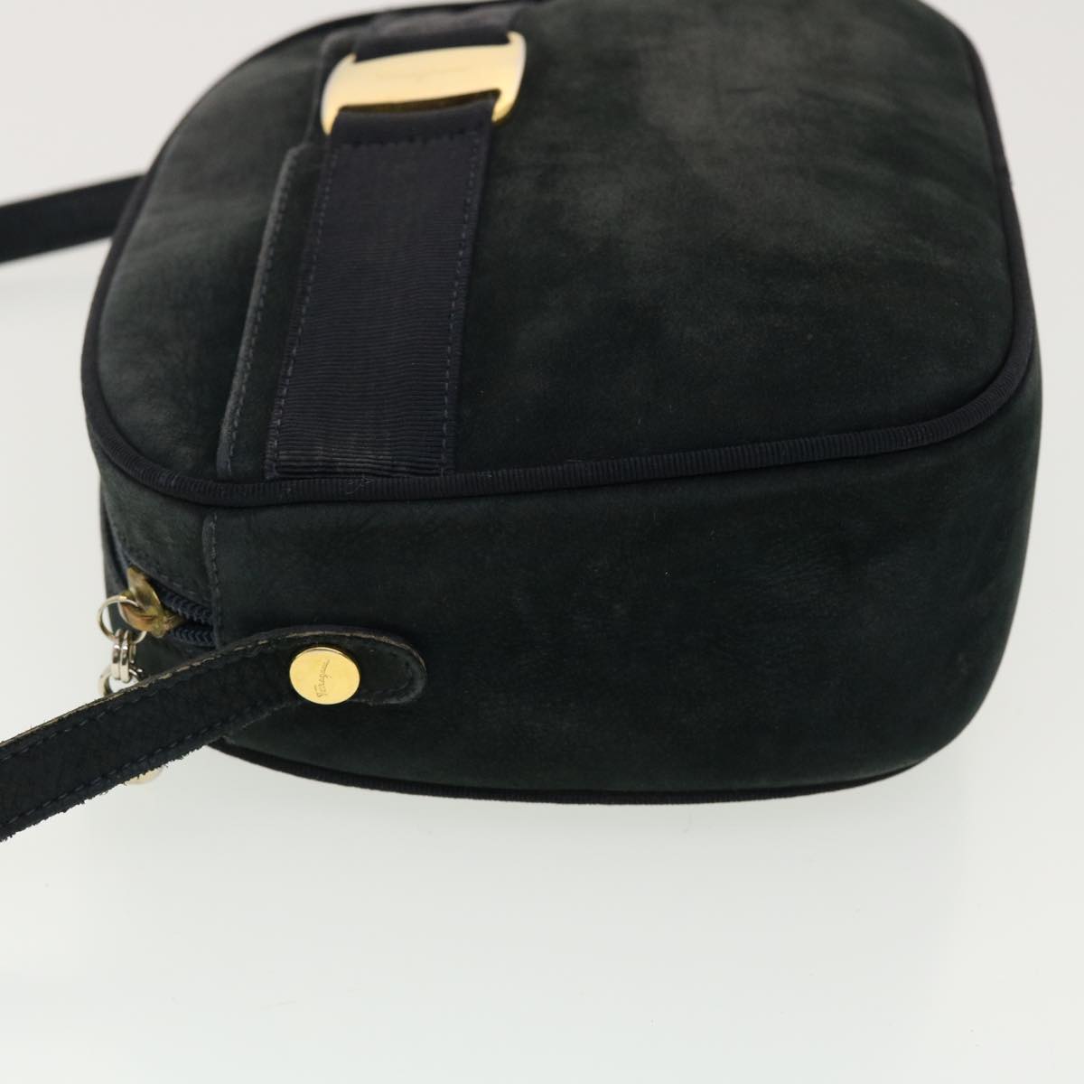 Salvatore Ferragamo Shoulder Bag Suede Black Auth 39447