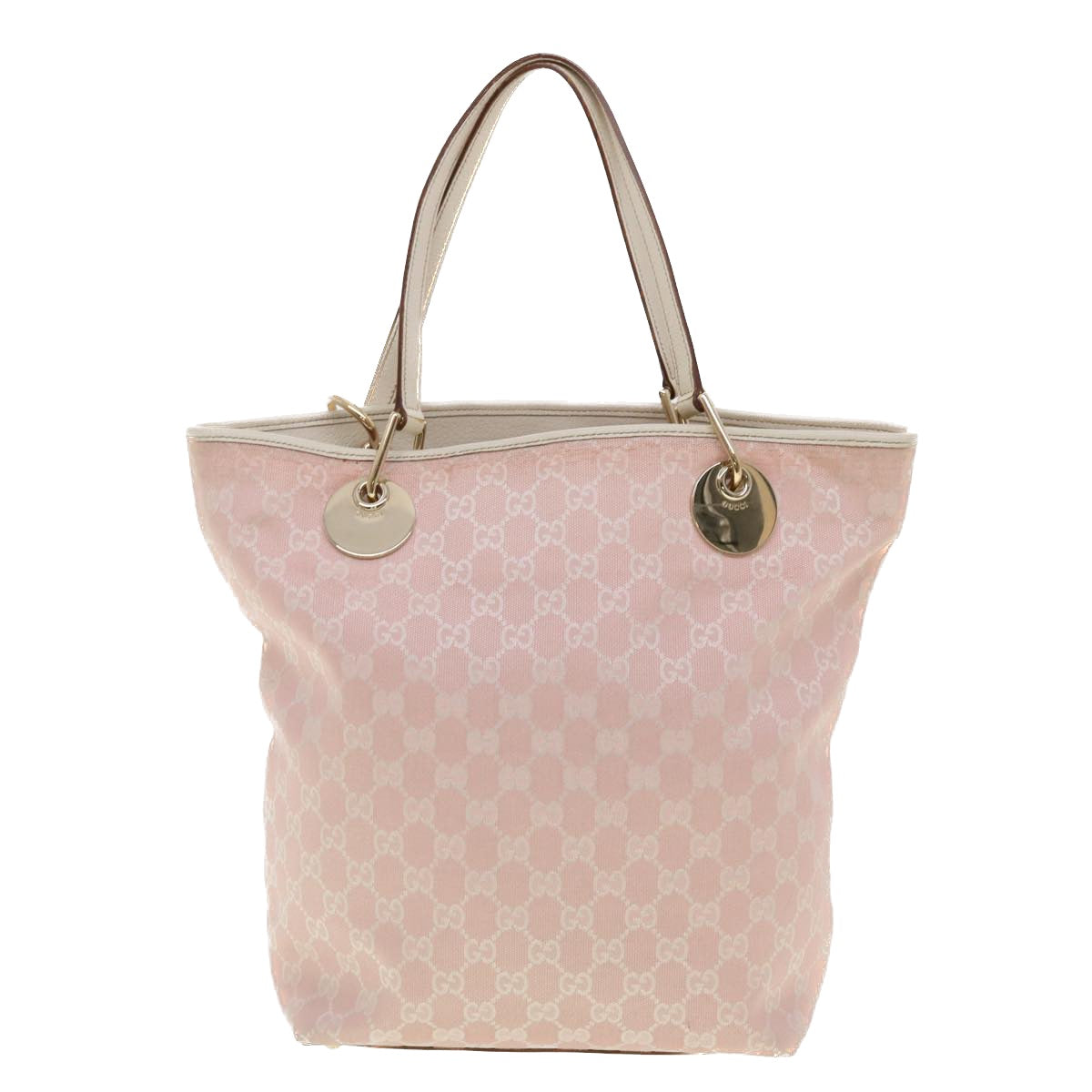 GUCCI GG Canvas Shoulder Bag Pink 120836 Auth 39455