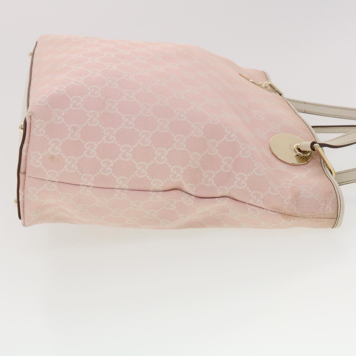 GUCCI GG Canvas Shoulder Bag Pink 120836 Auth 39455