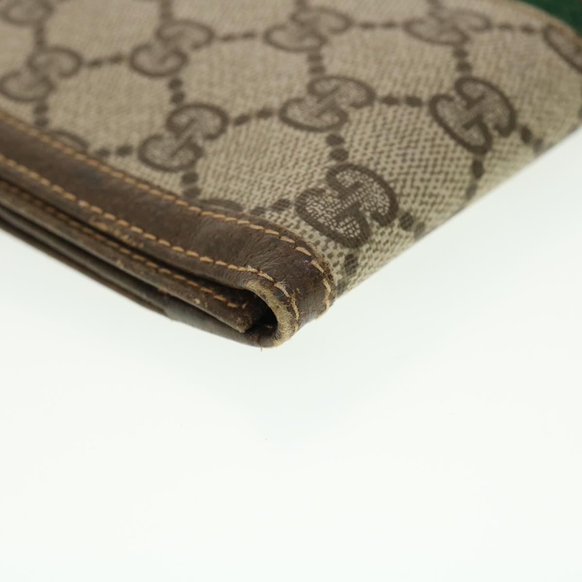 GUCCI GG Canvas Web Sherry Line Long Wallet Beige Red Green Auth 39469