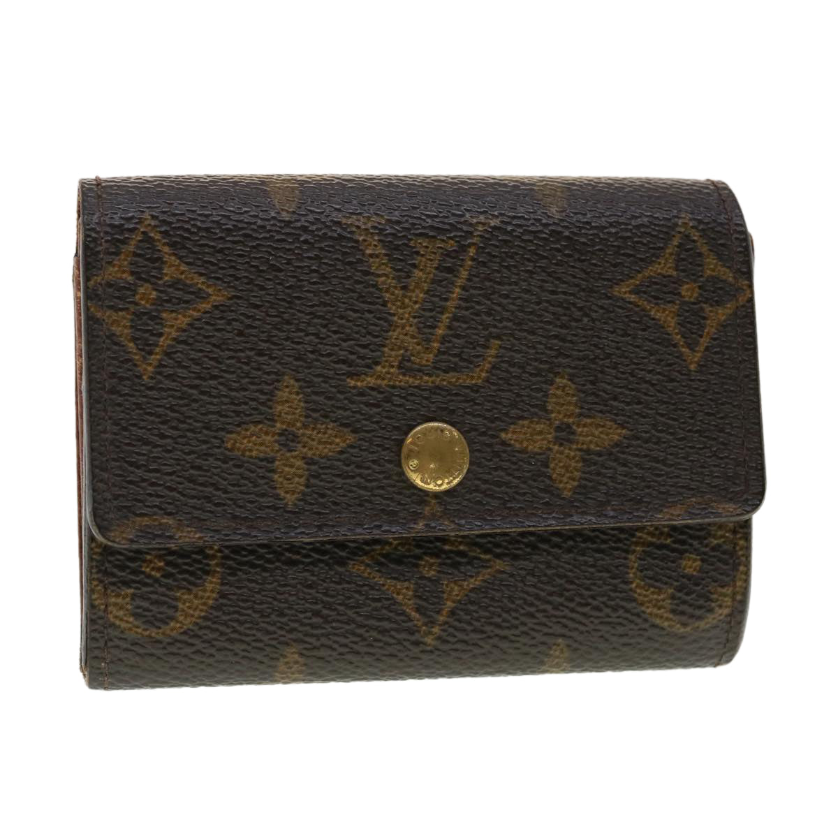 LOUIS VUITTON Monogram Porte MonnaiePlat Coin Purse M61930 LV Auth 39482