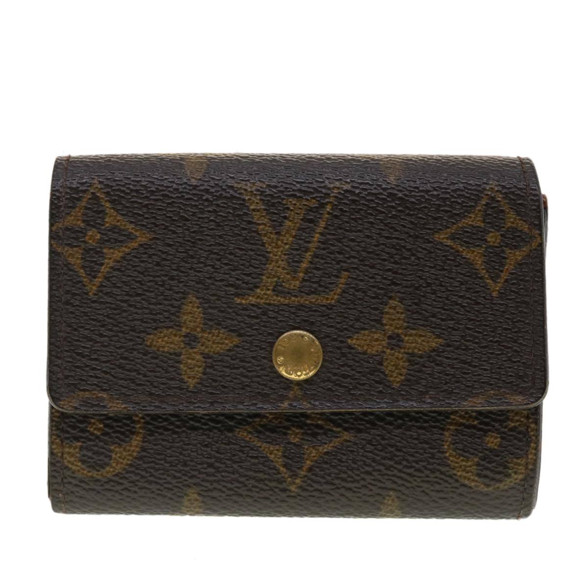 LOUIS VUITTON Monogram Porte MonnaiePlat Coin Purse M61930 LV Auth 39482