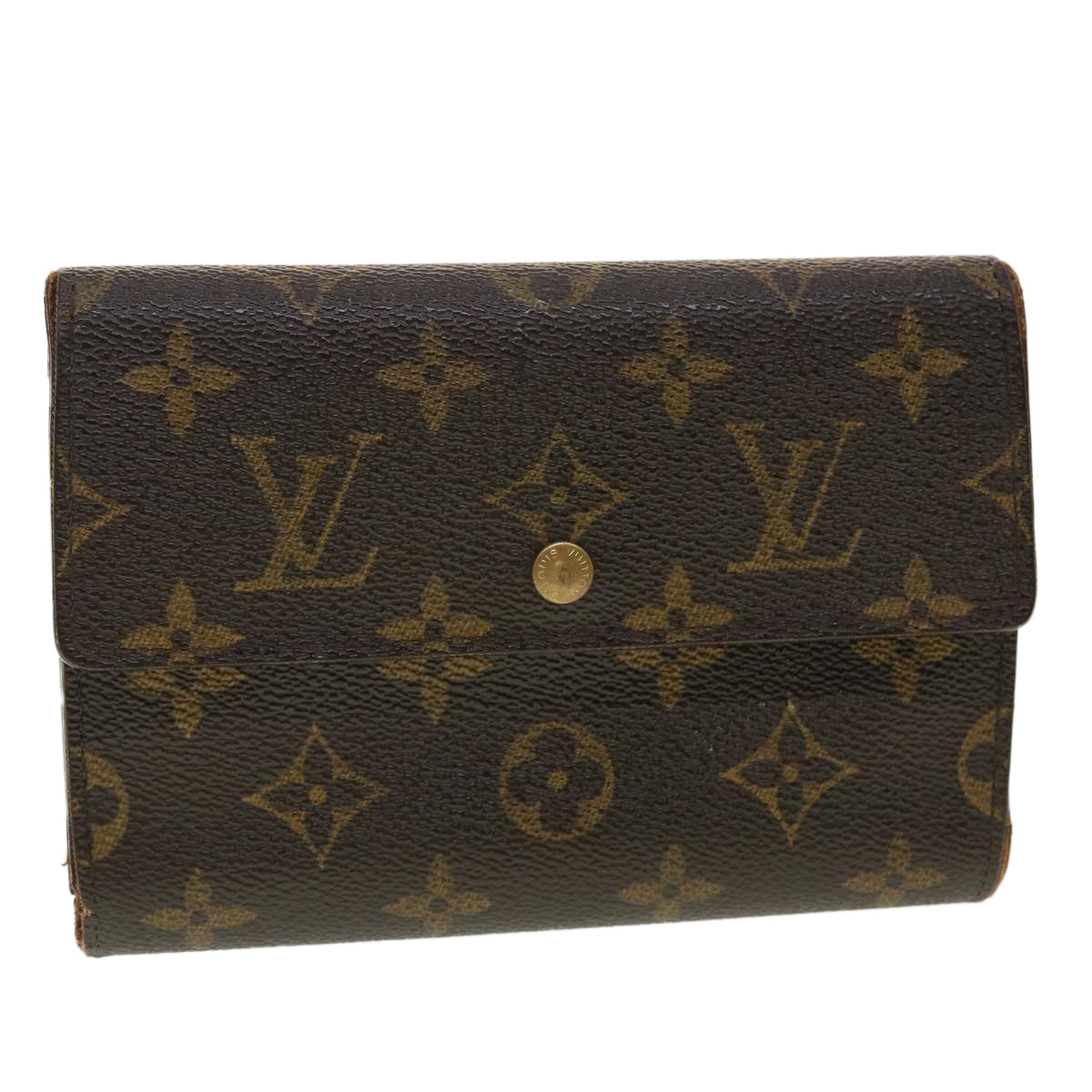 LOUIS VUITTON Monogram Porte Tresor Etui Papie Wallet M61202 LV Auth 39500