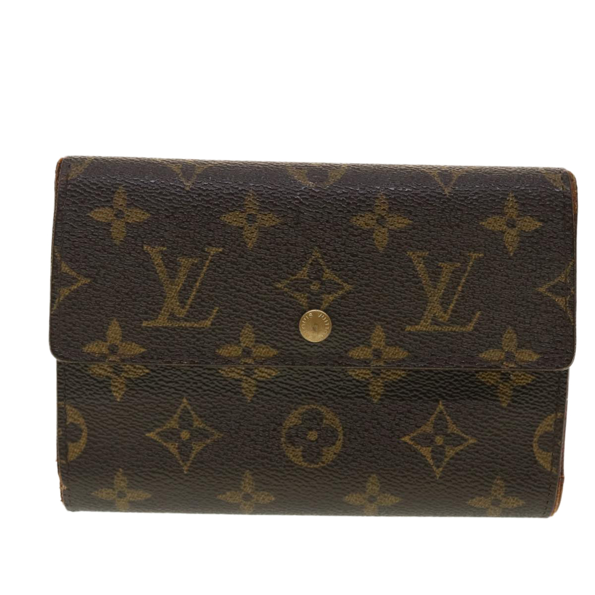 LOUIS VUITTON Monogram Porte Tresor Etui Papie Wallet M61202 LV Auth 39500