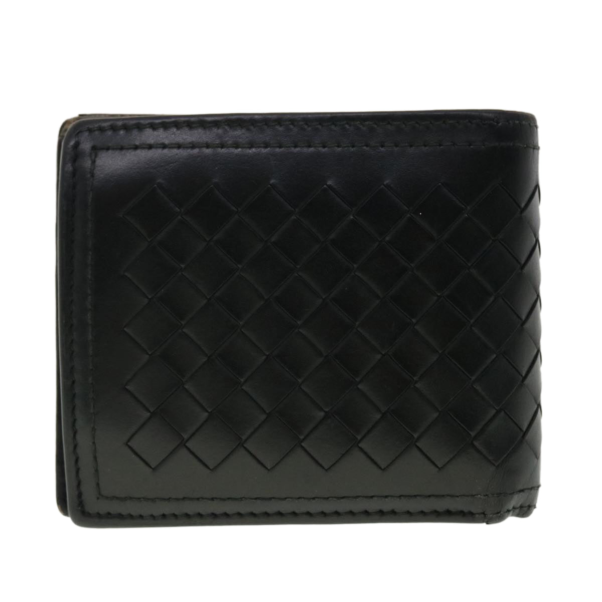 BOTTEGAVENETA INTRECCIATO Wallet Leather Black Auth 39509 - 0