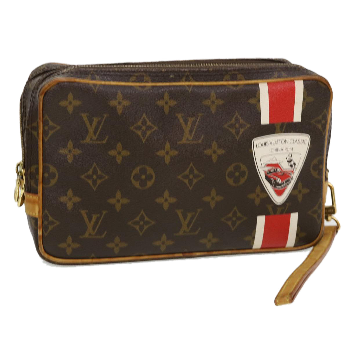 LOUIS VUITTON Monogram China Run Pavel Clutch Bag M41432 LV Auth 39532