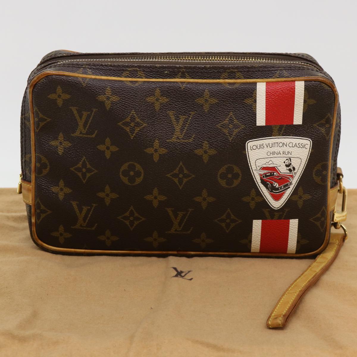 LOUIS VUITTON Monogram China Run Pavel Clutch Bag M41432 LV Auth 39532