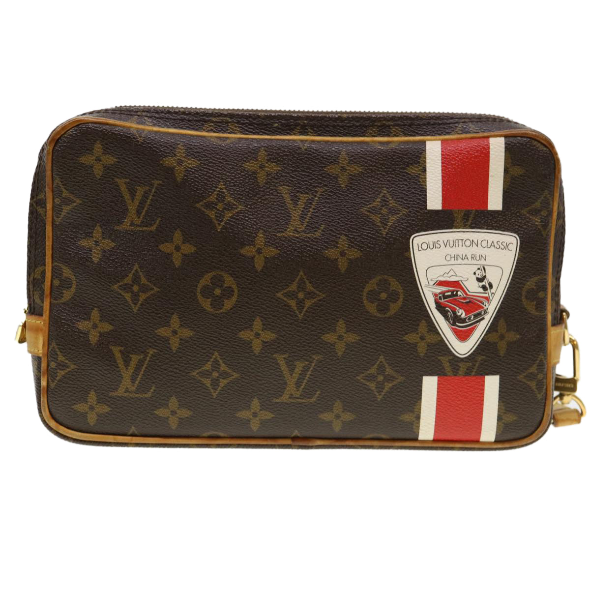 LOUIS VUITTON Monogram China Run Pavel Clutch Bag M41432 LV Auth 39532