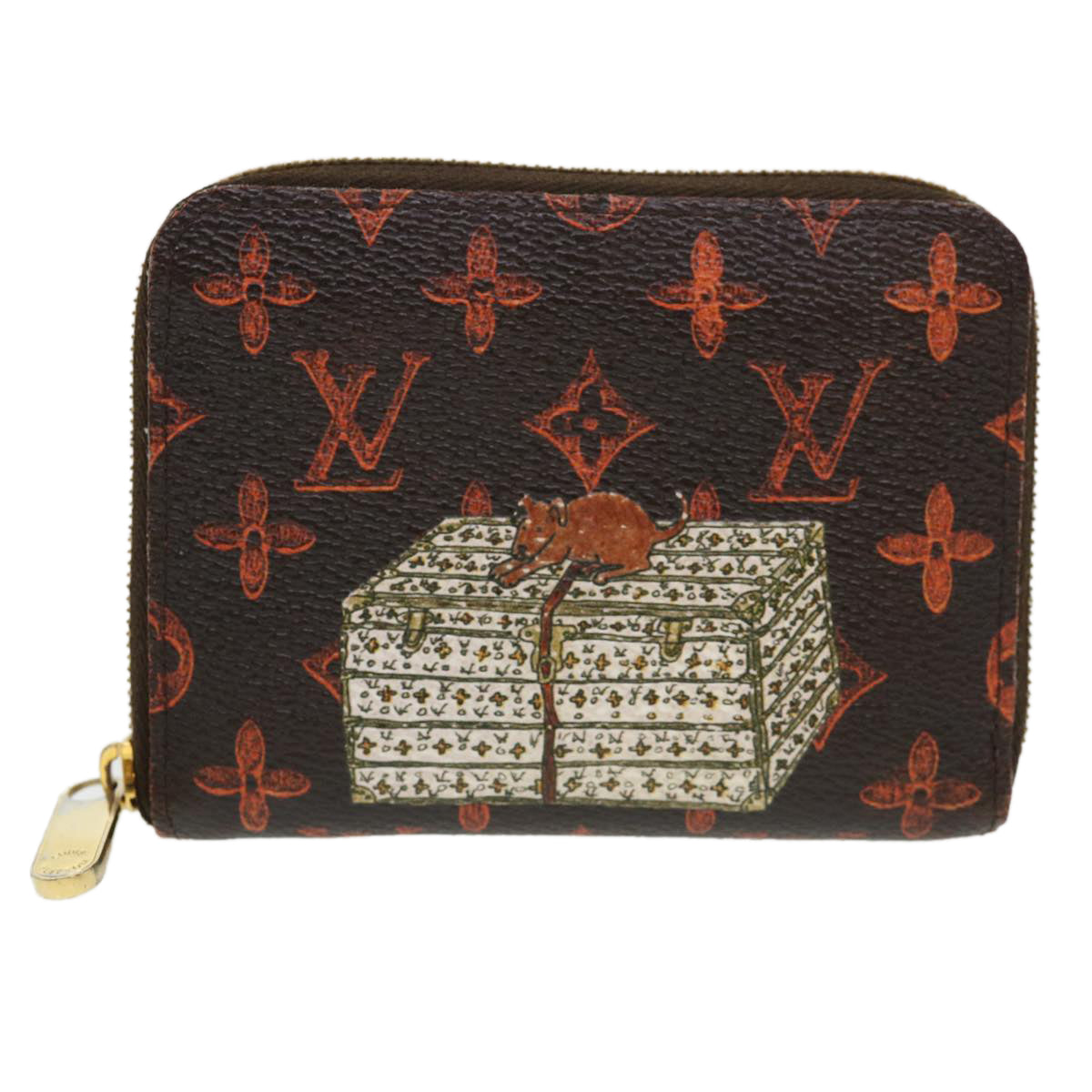 LOUIS VUITTON Catgram Cruise Collection Zippy Coin Purse Marron M63883 LV 39540