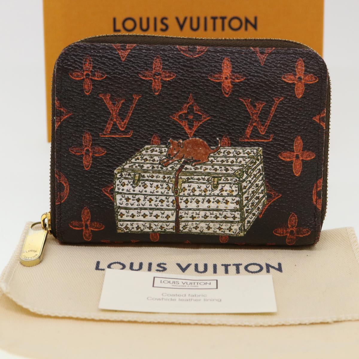 LOUIS VUITTON Catgram Cruise Collection Zippy Coin Purse Marron M63883 LV 39540