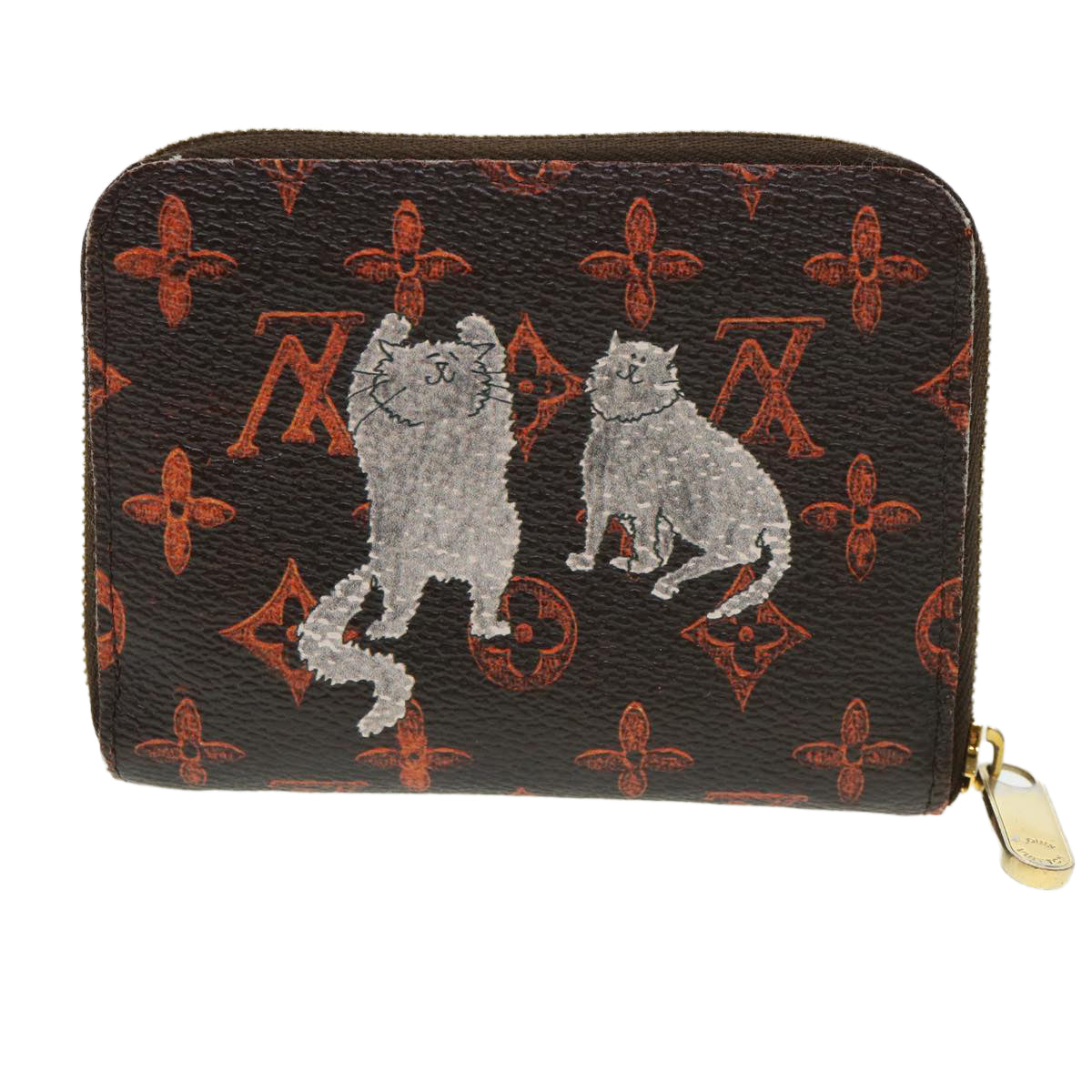 LOUIS VUITTON Catgram Cruise Collection Zippy Coin Purse Marron M63883 LV 39540