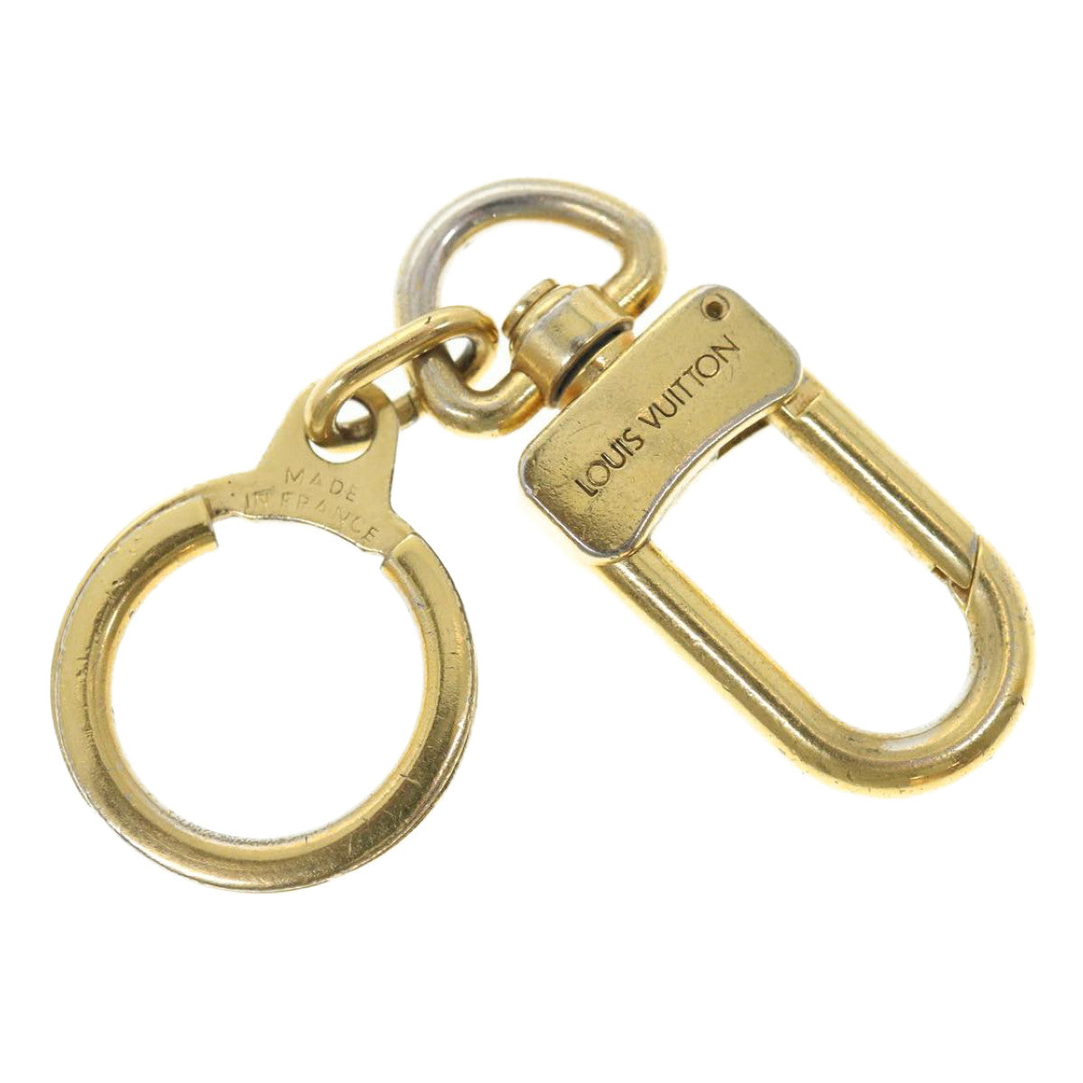 LOUIS VUITTON Porte Cles Key Ring Gold LV Auth 39551 - 0