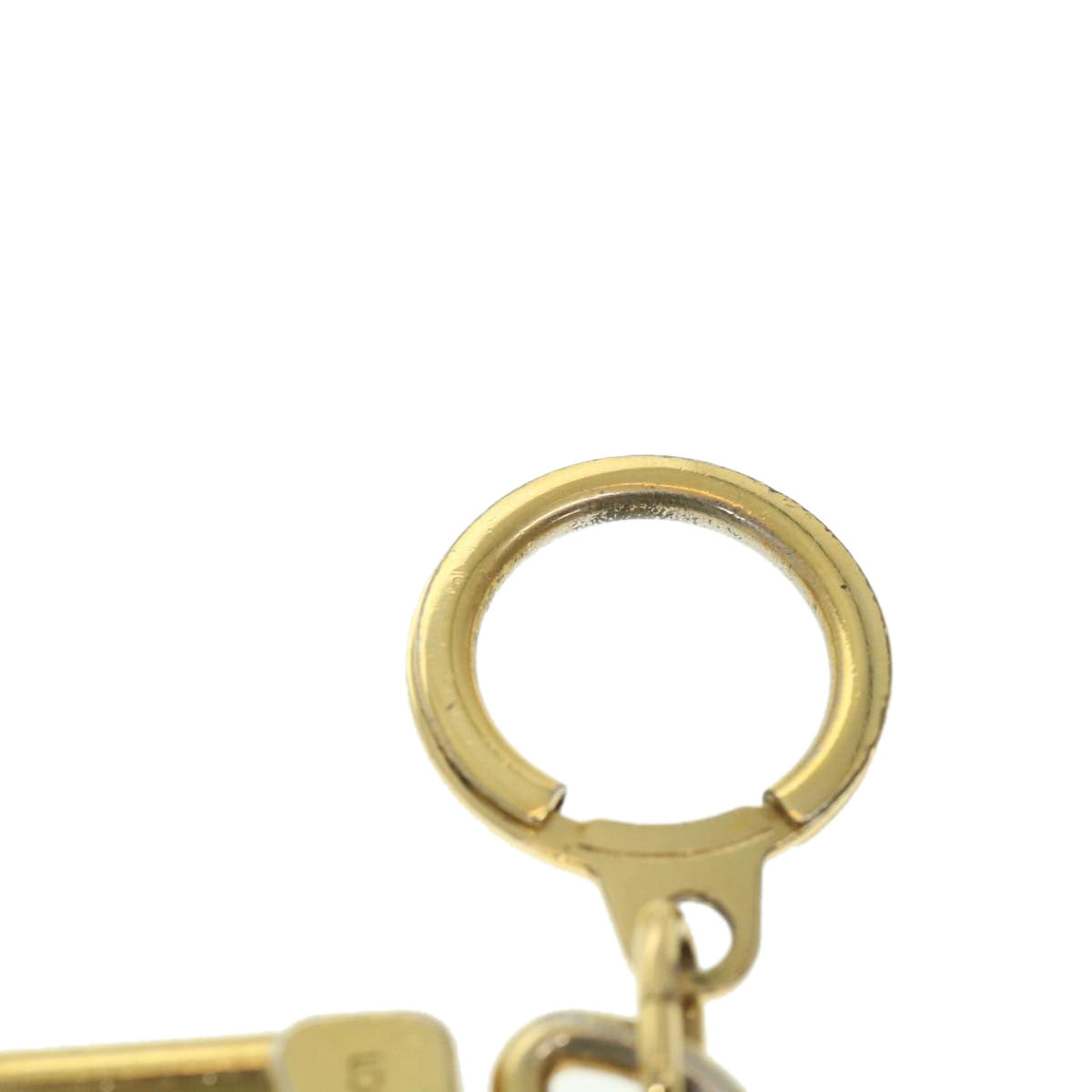 LOUIS VUITTON Porte Cles Key Ring Gold LV Auth 39551