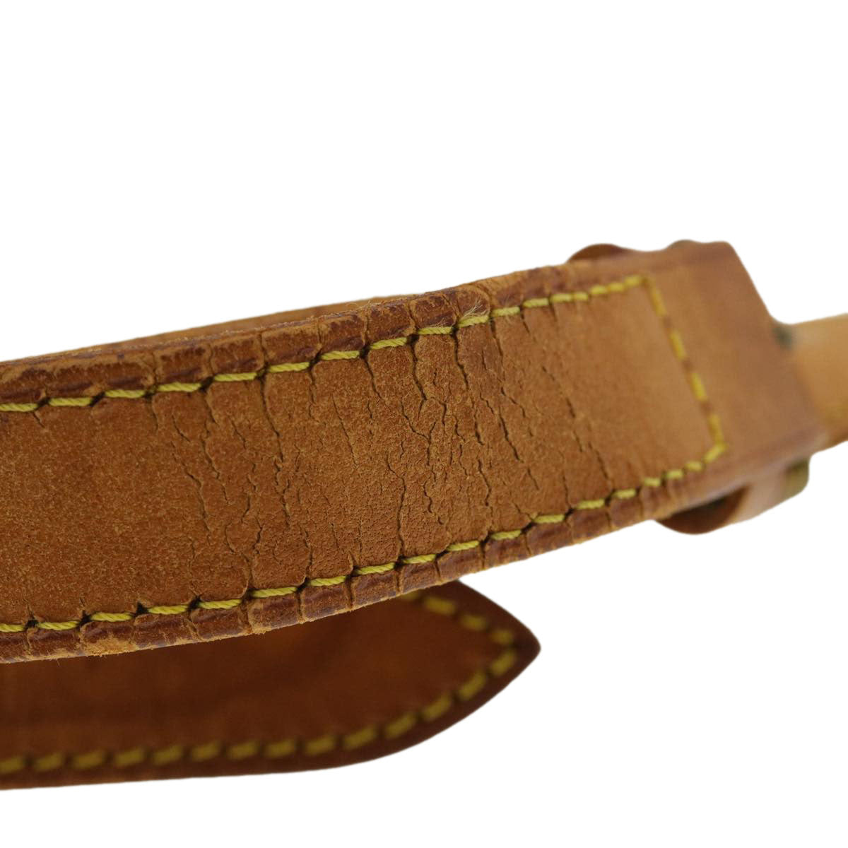 LOUIS VUITTON Shoulder Strap Leather 32.7""-40.2"" Beige LV Auth 39581