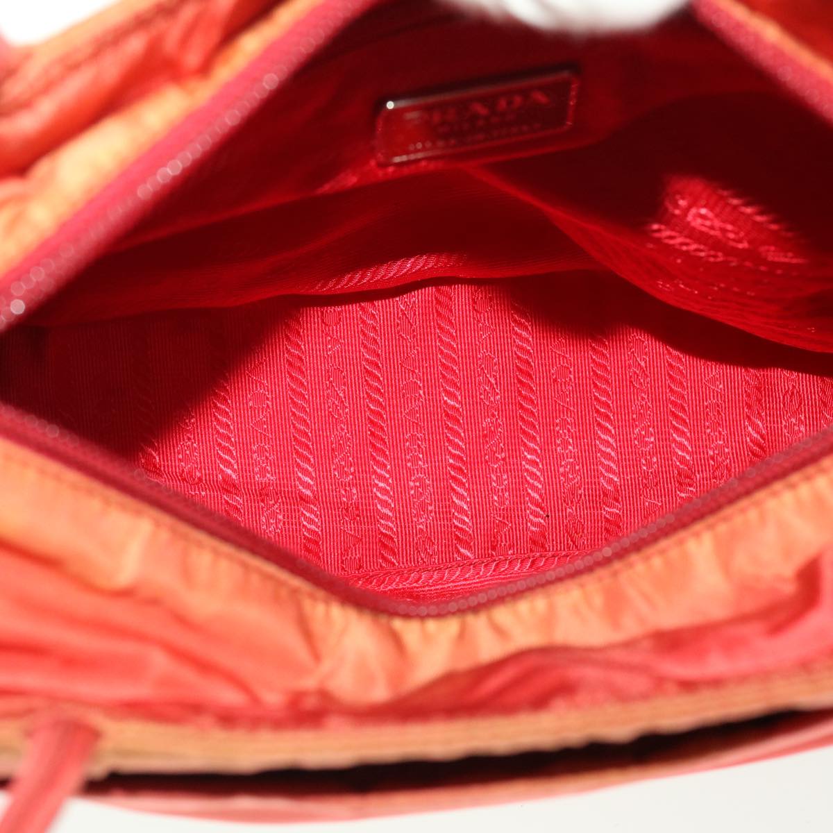 PRADA Shoulder Bag Nylon Red Auth 39610