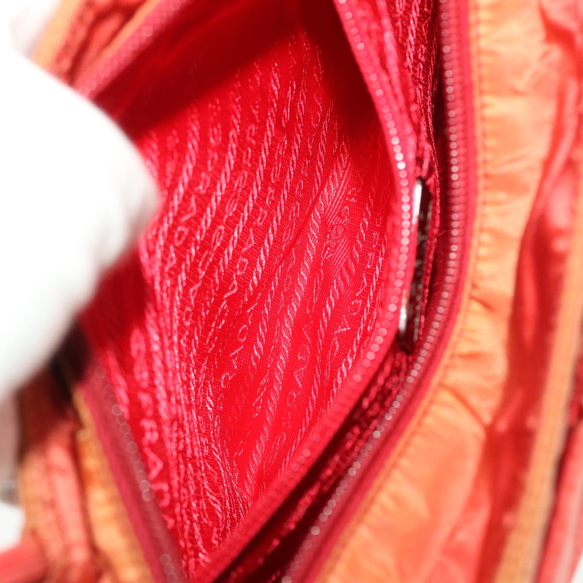 PRADA Shoulder Bag Nylon Red Auth 39610