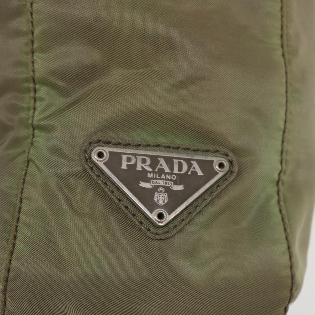 PRADA Shoulder Bag Nylon Khaki Auth 39611