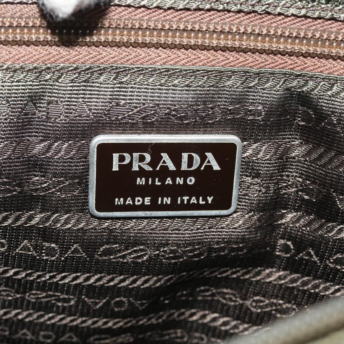 PRADA Shoulder Bag Nylon Khaki Auth 39611