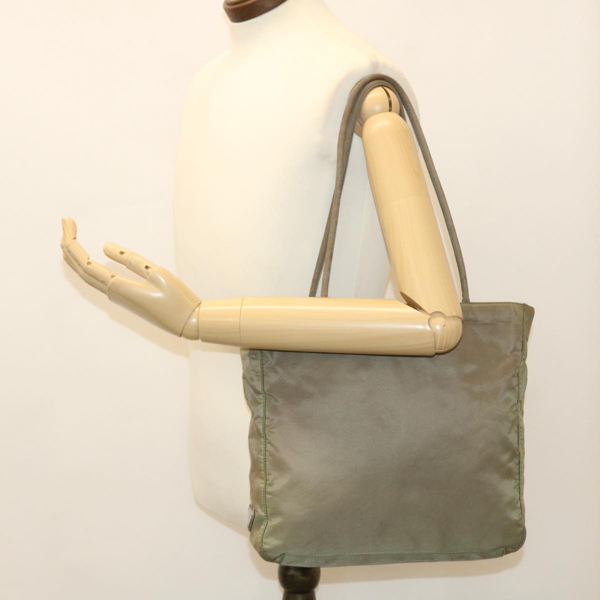 PRADA Shoulder Bag Nylon Khaki Auth 39611