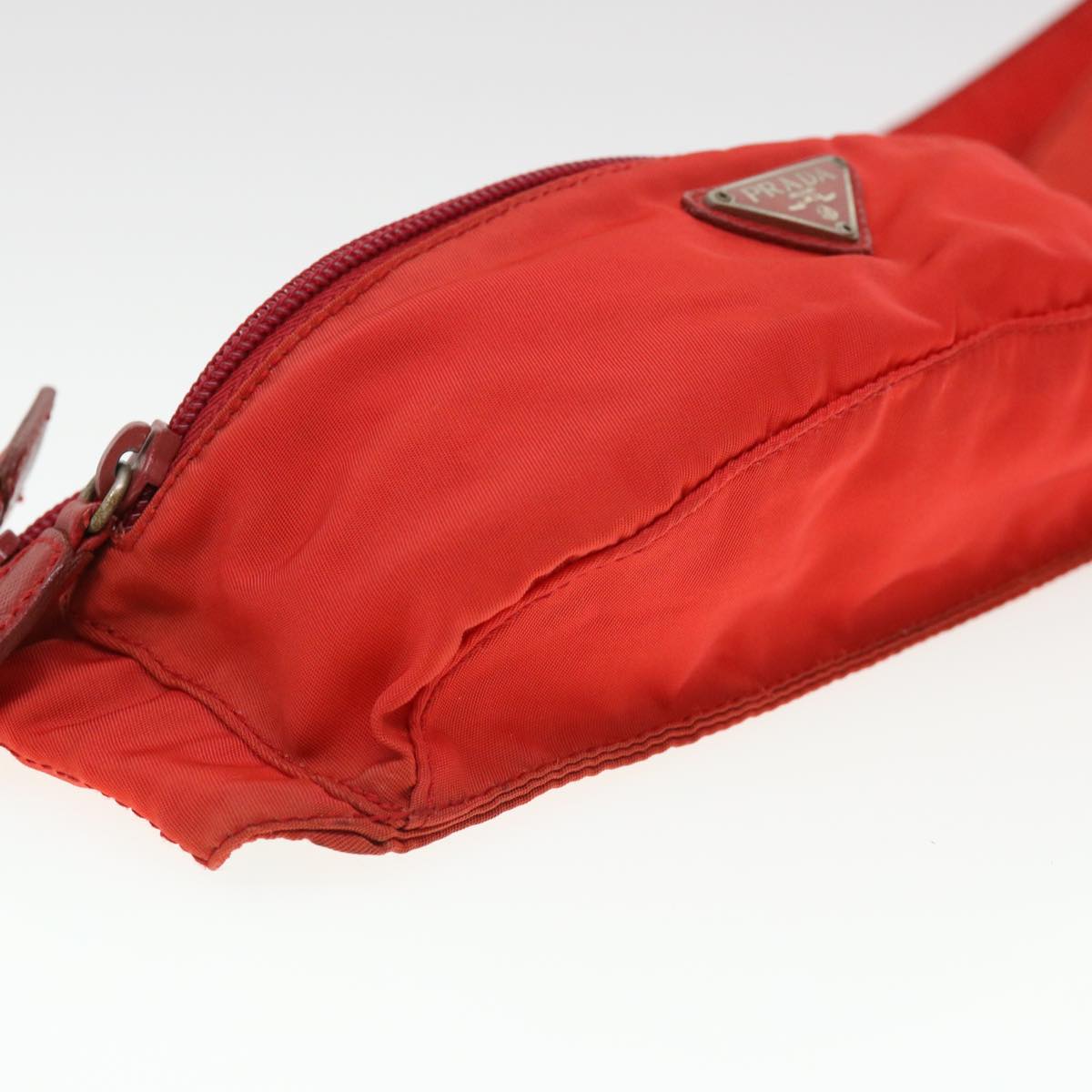 PRADA Waist Bag Nylon Red Auth 39613