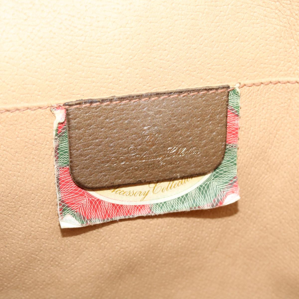 GUCCI GG Canvas Web Sherry Line Clutch Bag Beige Red Green 89.01.031 Auth 39614