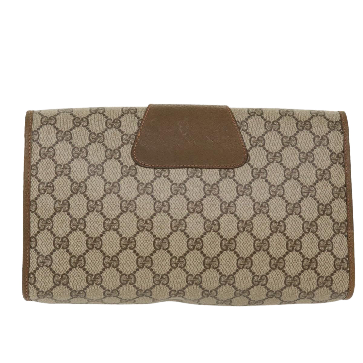 GUCCI GG Canvas Web Sherry Line Clutch Bag Beige Red Green 89.01.031 Auth 39614 - 0