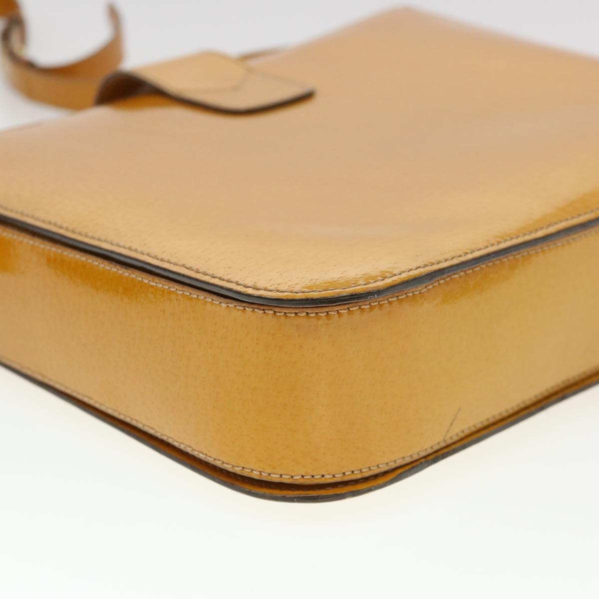 CELINE Shoulder Bag Enamel Yellow Auth 39621