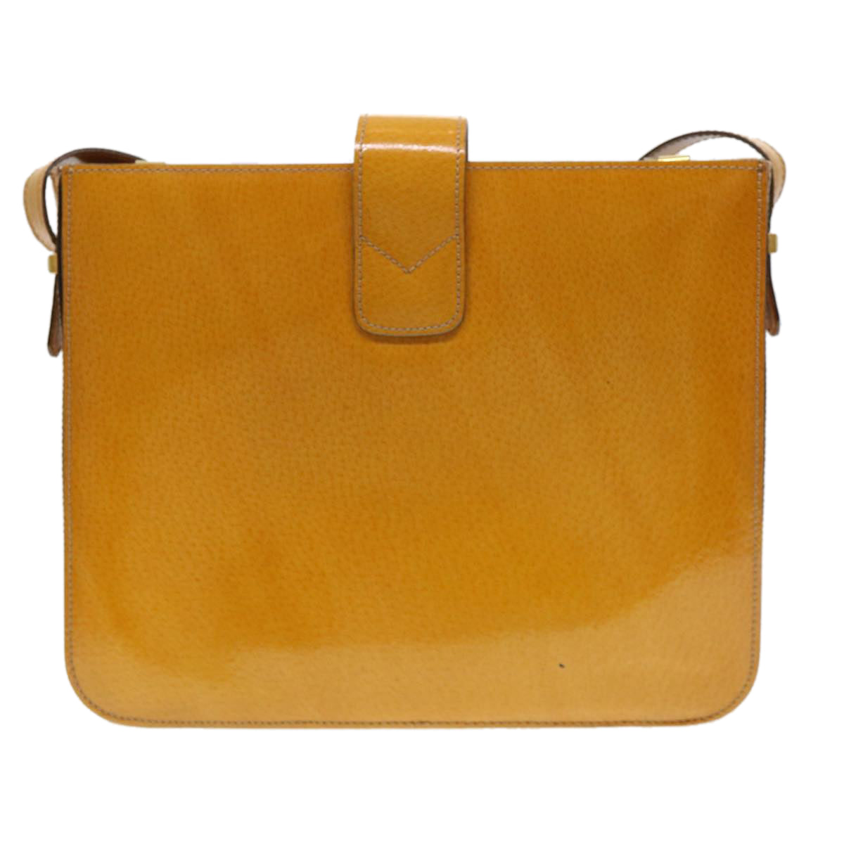 CELINE Shoulder Bag Enamel Yellow Auth 39621 - 0
