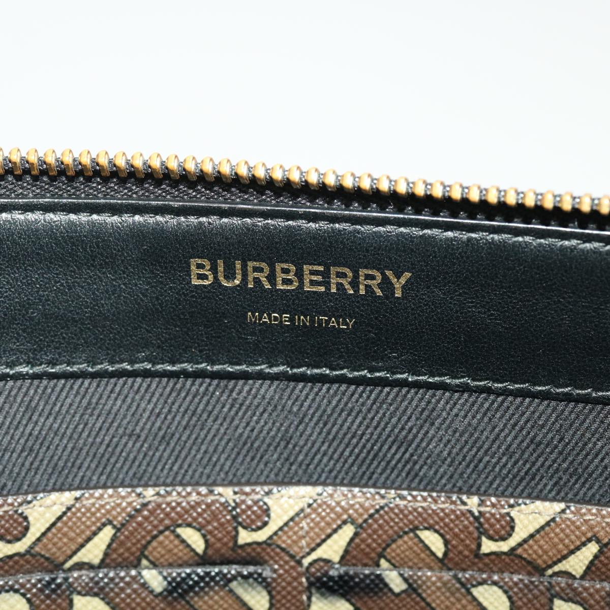 BURBERRY Monogram Stripe Clutch Bag PVC Leather Brown Red black Auth 39628