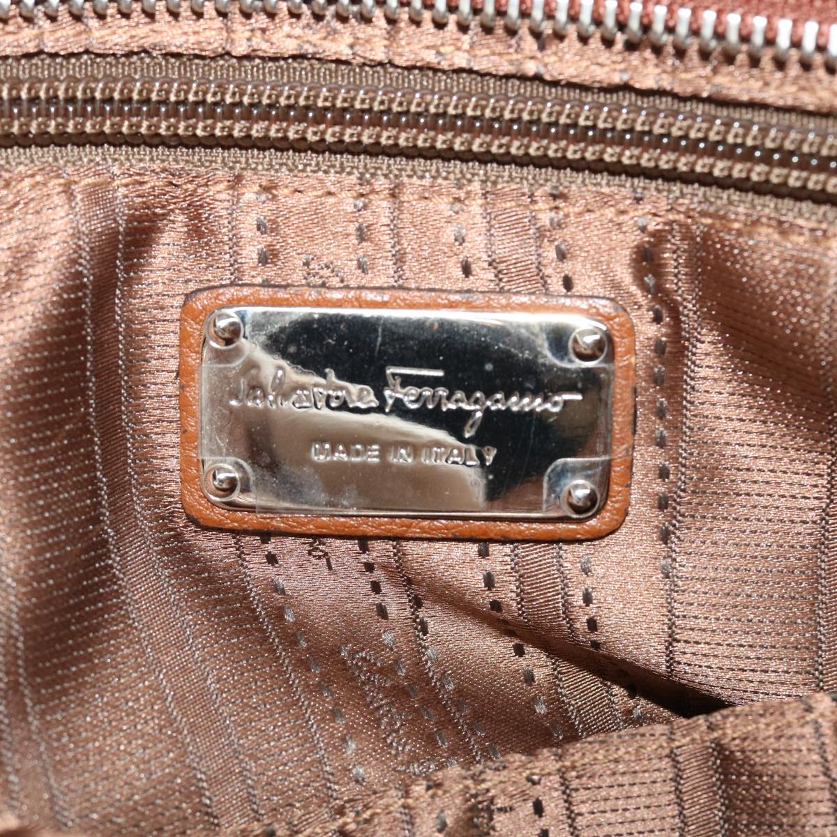 Salvatore Ferragamo Sofia Hand Bag Leather 2way Brown Auth 39632