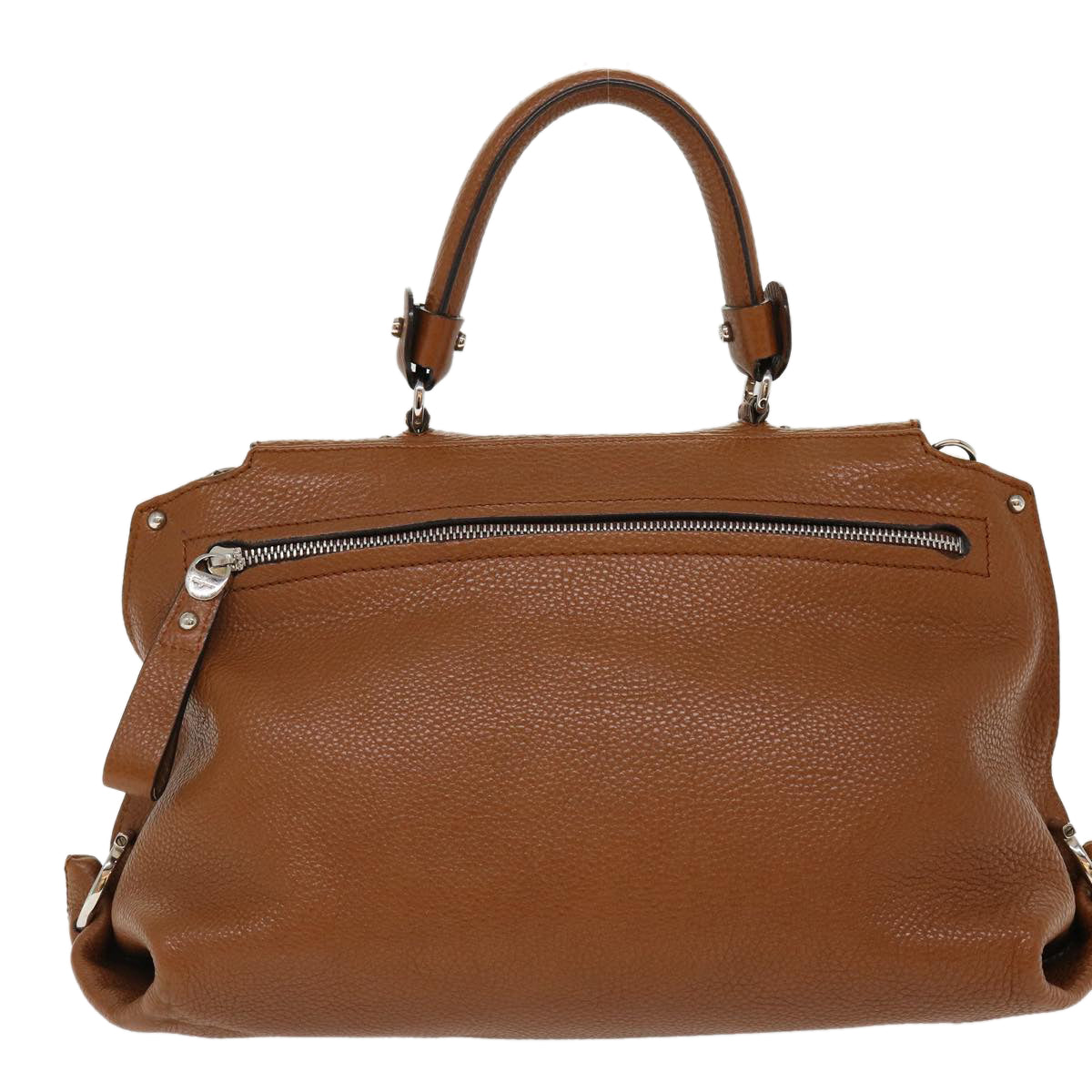 Salvatore Ferragamo Sofia Hand Bag Leather 2way Brown Auth 39632 - 0
