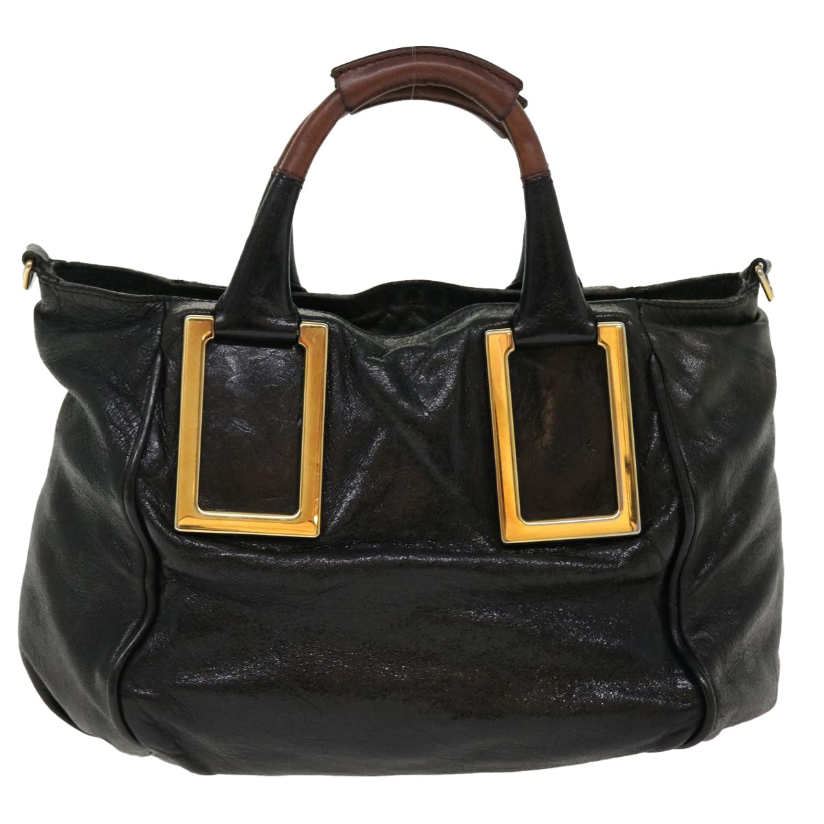 Chloe Hand Bag Leather 2way Black Auth 39634 - 0