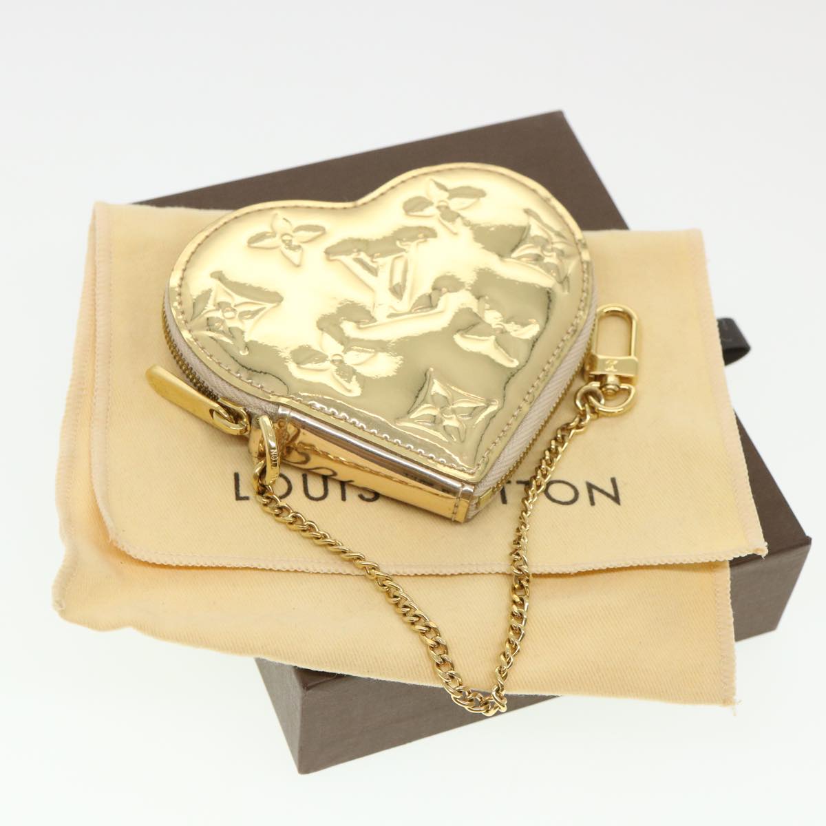 LOUIS VUITTON Monogram Miroir Porte Monnaie Coeur Coin Purse M93567 Auth 39640