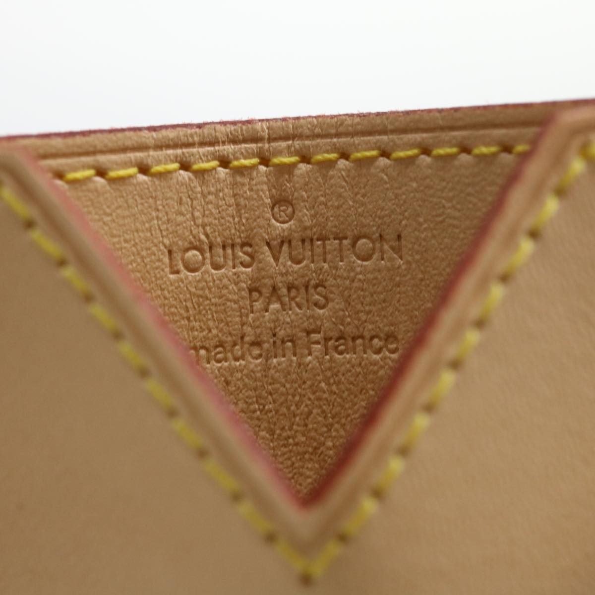 LOUIS VUITTON Nomad Leather Pochette Jules Clutch Bag Beige LV Auth 39642A