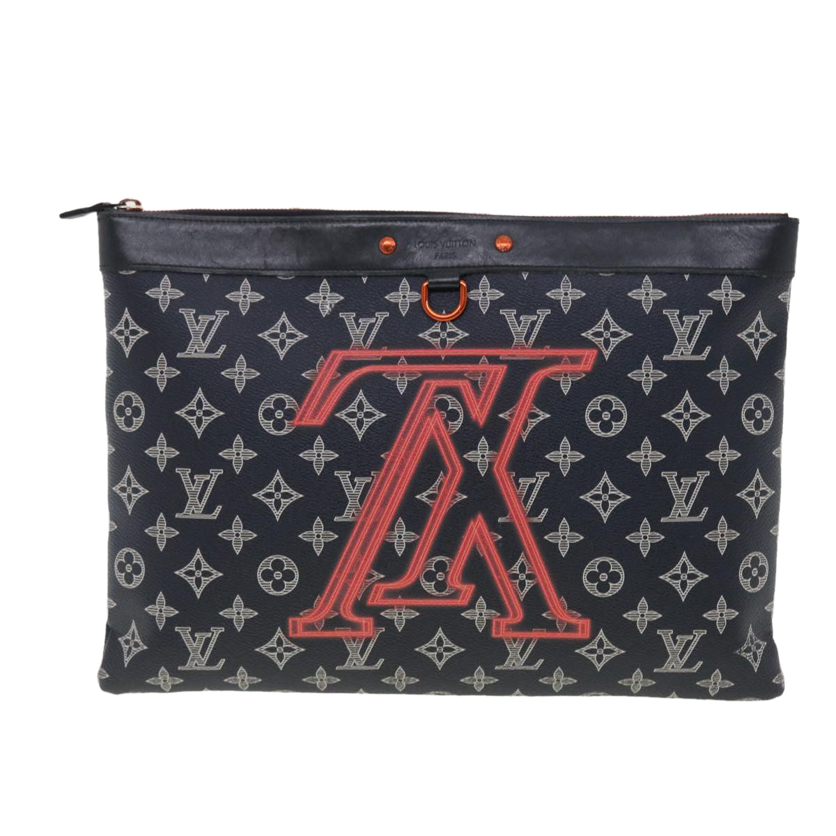 LOUIS VUITTON Monogram Ink Pochette Apollo Clutch Bag Navy M62905 LV Auth 39644A