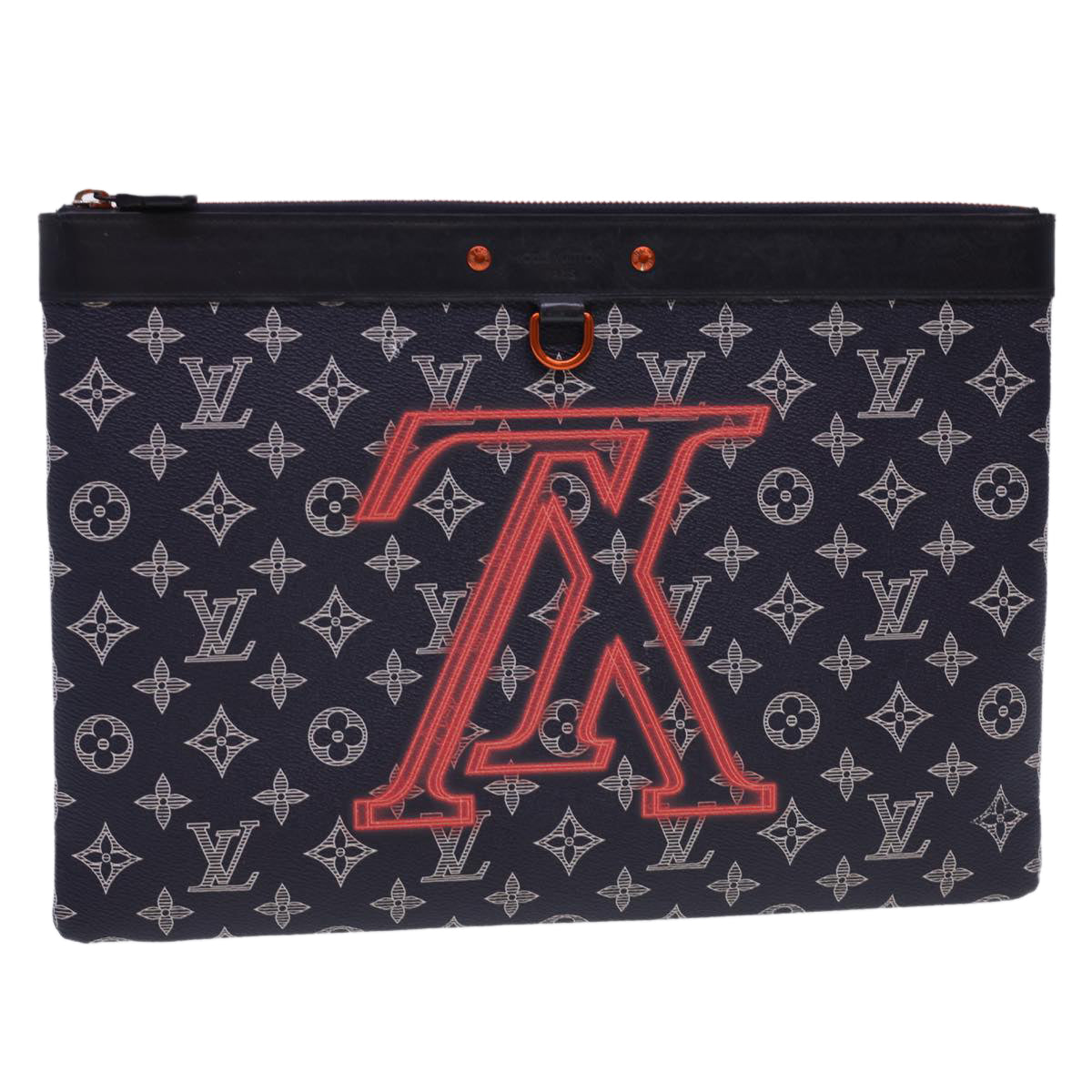 LOUIS VUITTON Monogram Ink Pochette Apollo Clutch Bag Navy M62905 LV Auth 39644A - 0