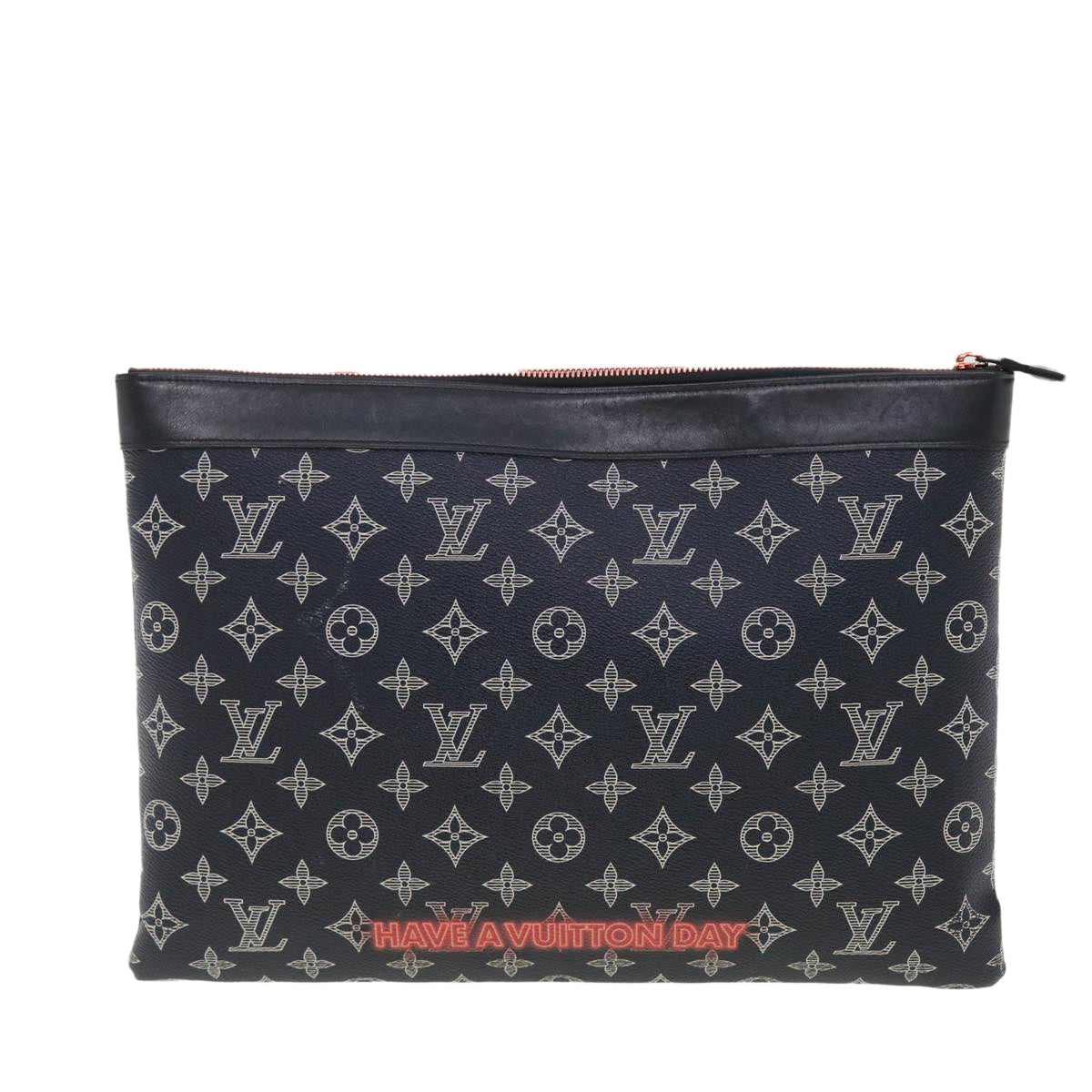 LOUIS VUITTON Monogram Ink Pochette Apollo Clutch Bag Navy M62905 LV Auth 39644A