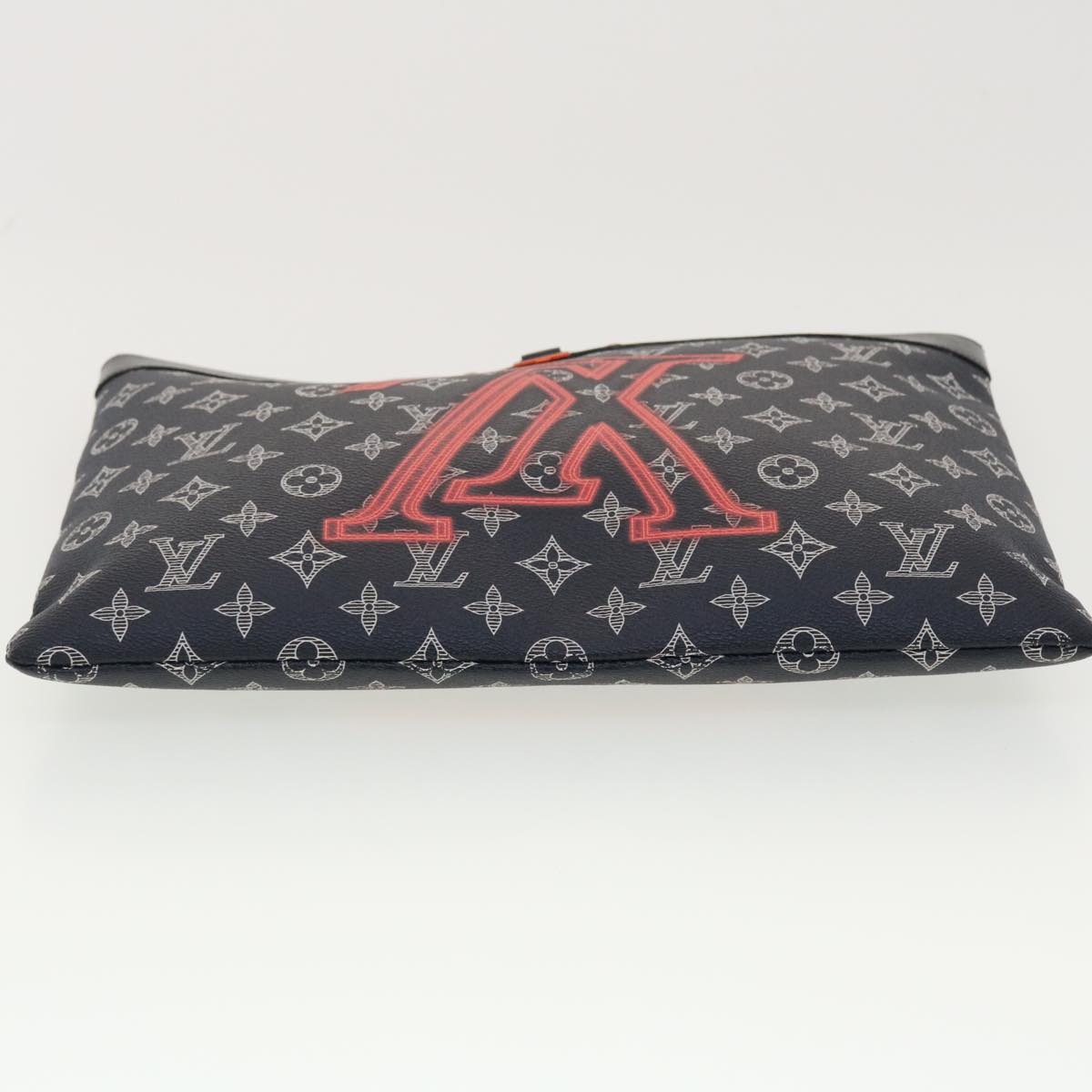 LOUIS VUITTON Monogram Ink Pochette Apollo Clutch Bag Navy M62905 LV Auth 39644A