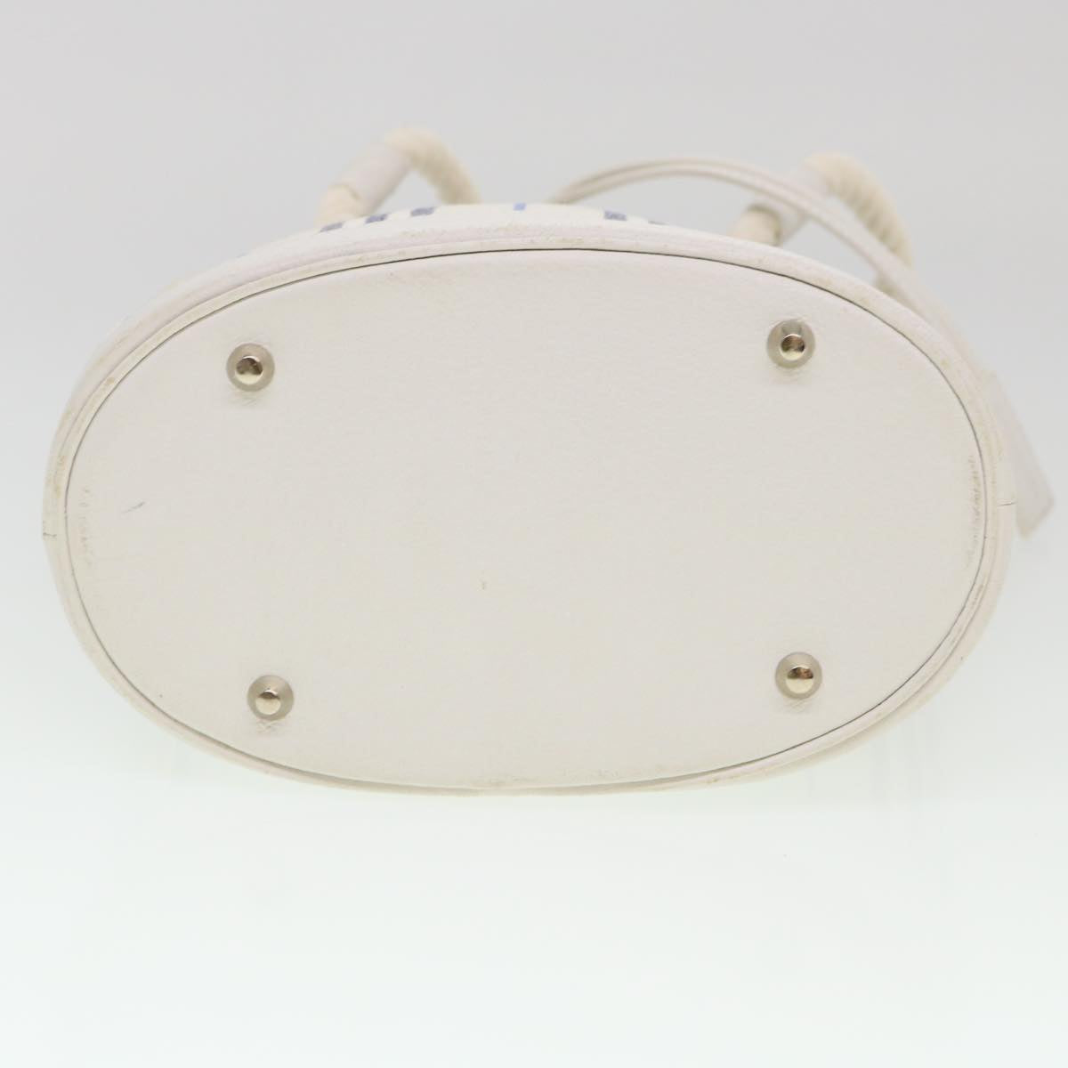 BURBERRY Shoulder Bag Canvas White Blue Auth 39646