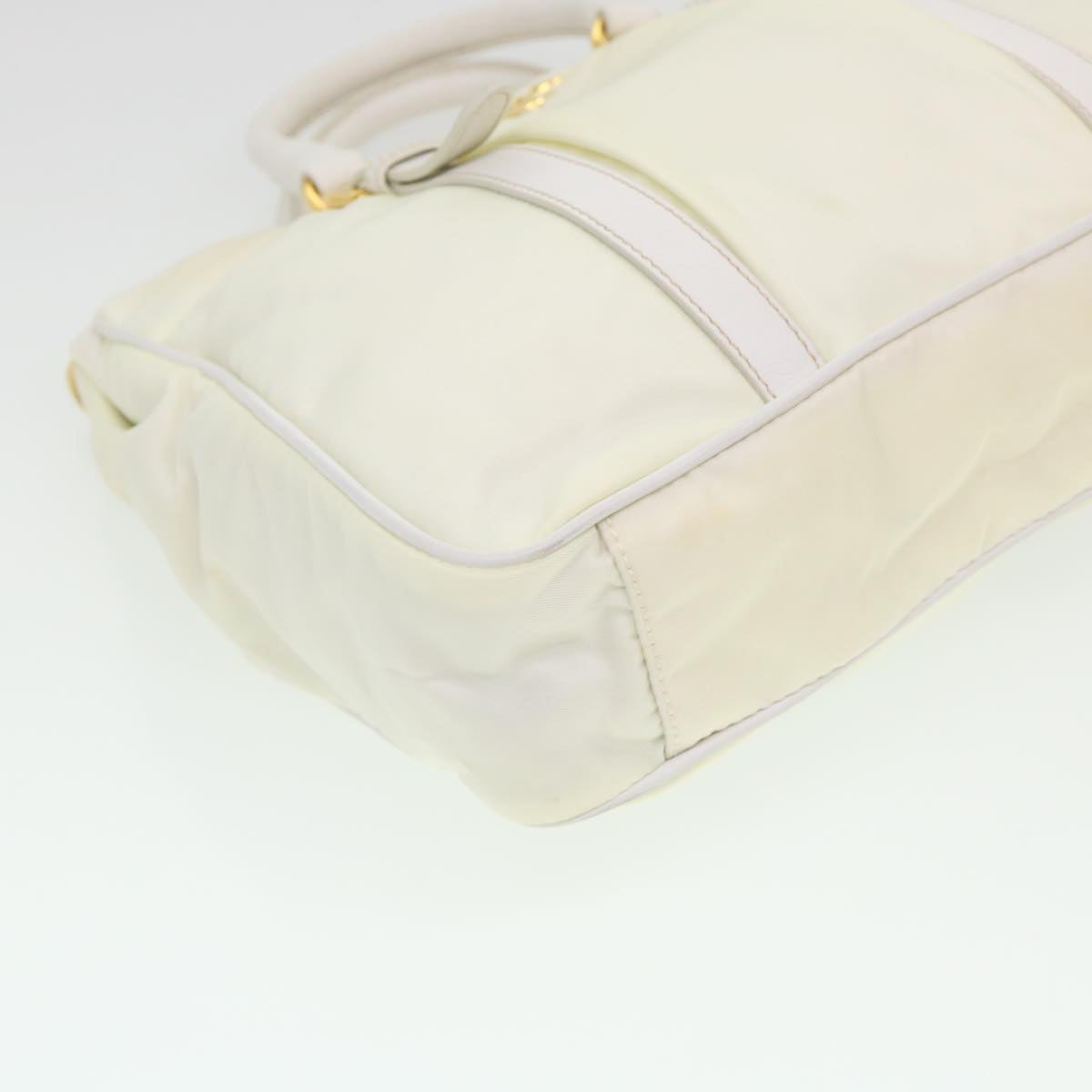 PRADA Hand Bag Nylon 2way White Auth 39688