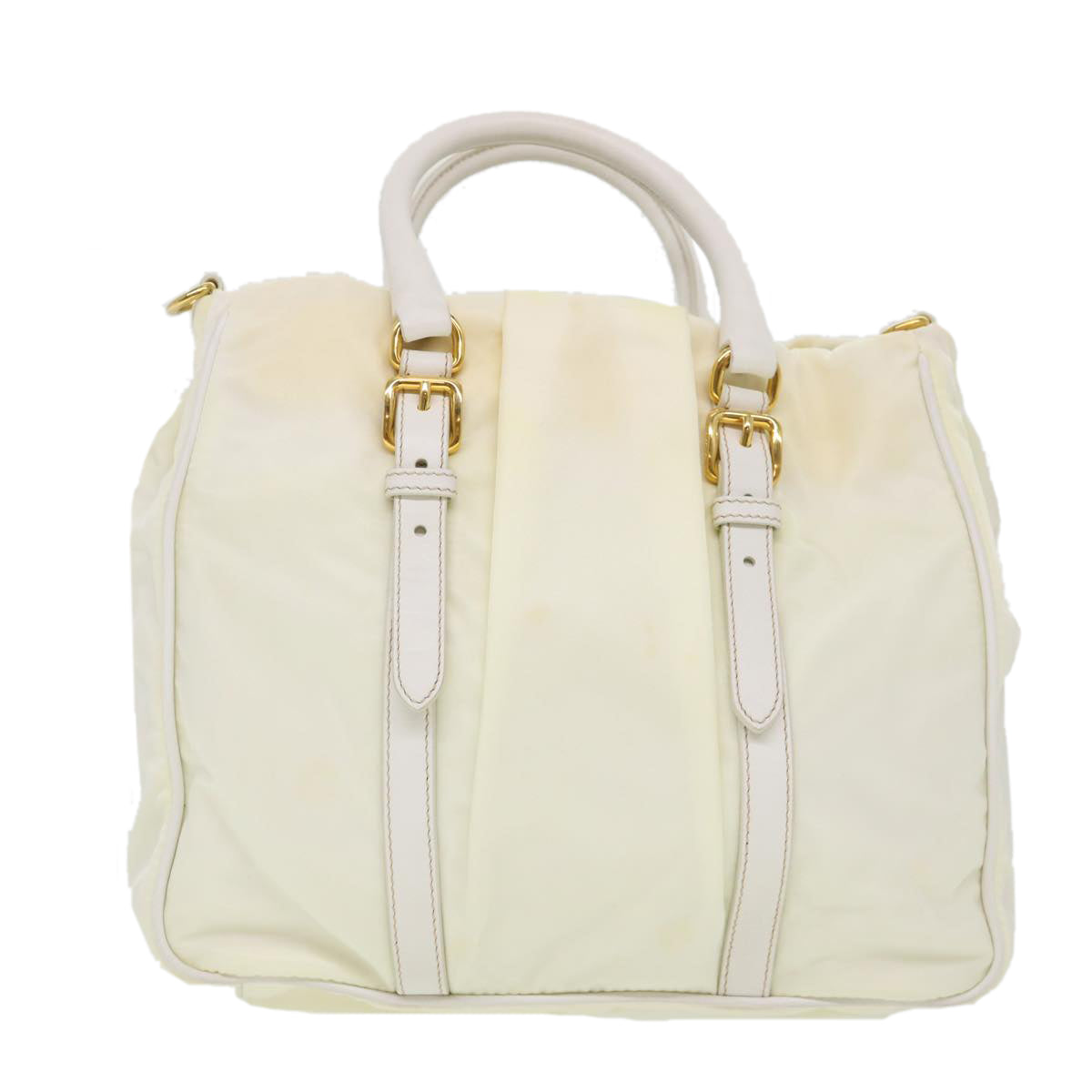 PRADA Hand Bag Nylon 2way White Auth 39688 - 0