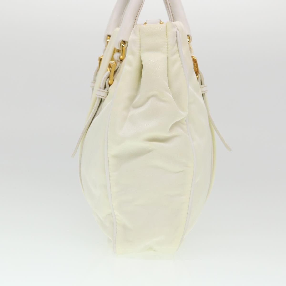 PRADA Hand Bag Nylon 2way White Auth 39688