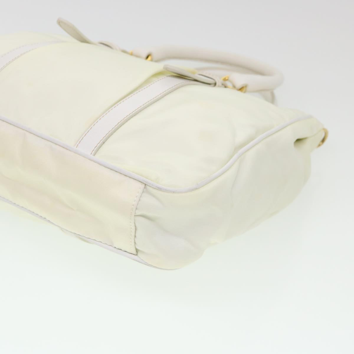 PRADA Hand Bag Nylon 2way White Auth 39688