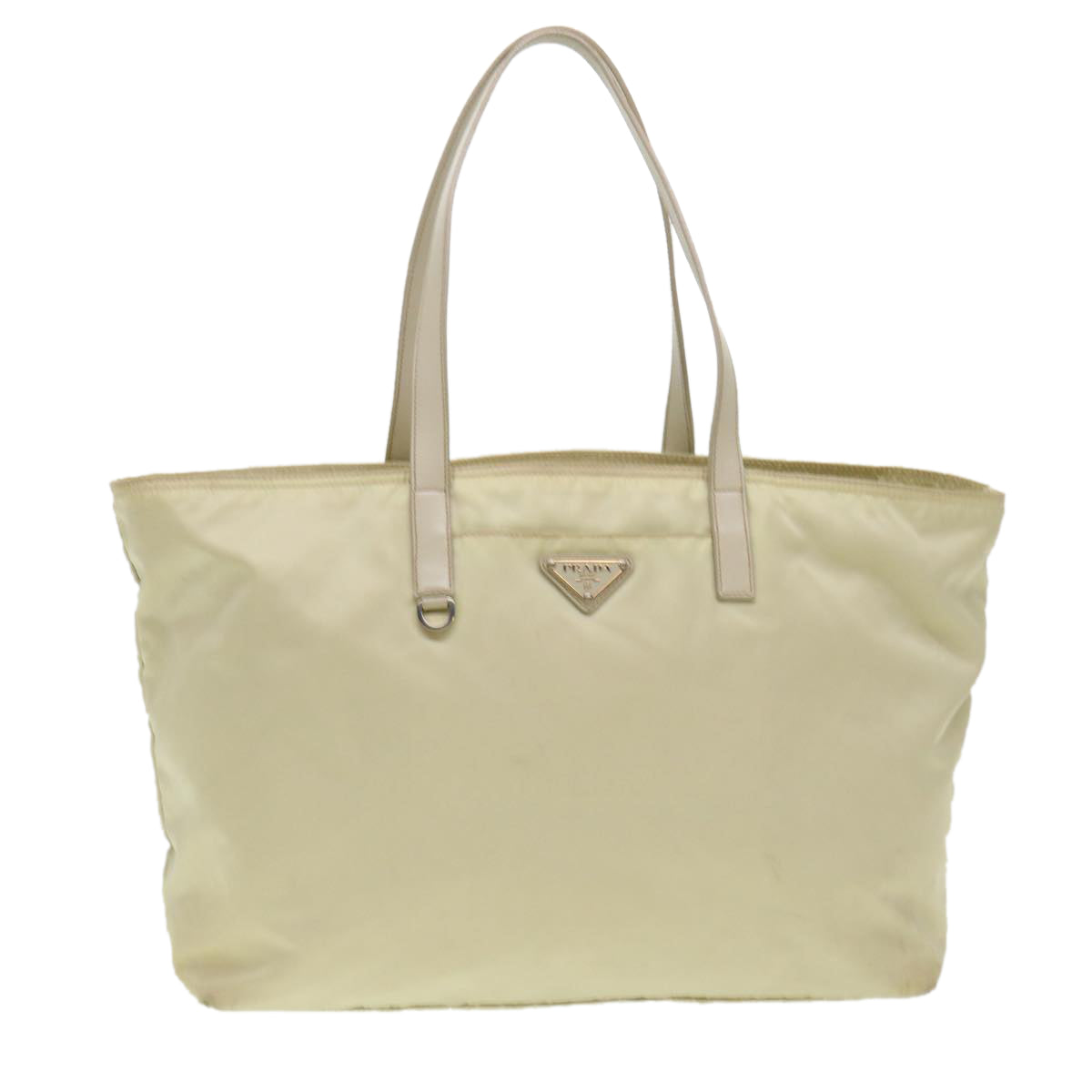 PRADA Tote Bag Nylon White Auth 39689