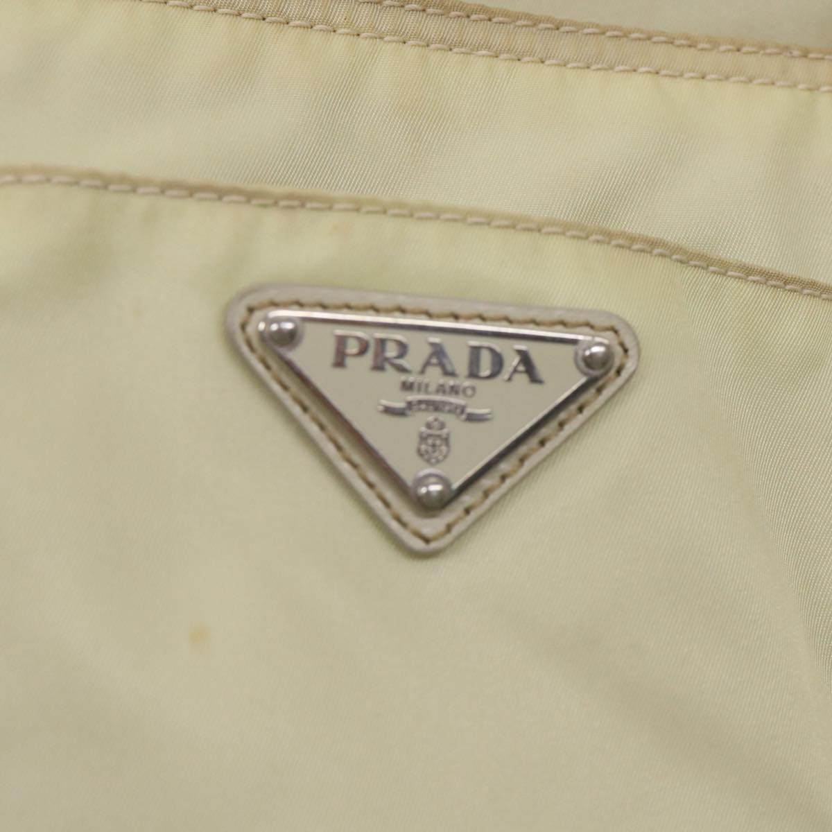 PRADA Tote Bag Nylon White Auth 39689